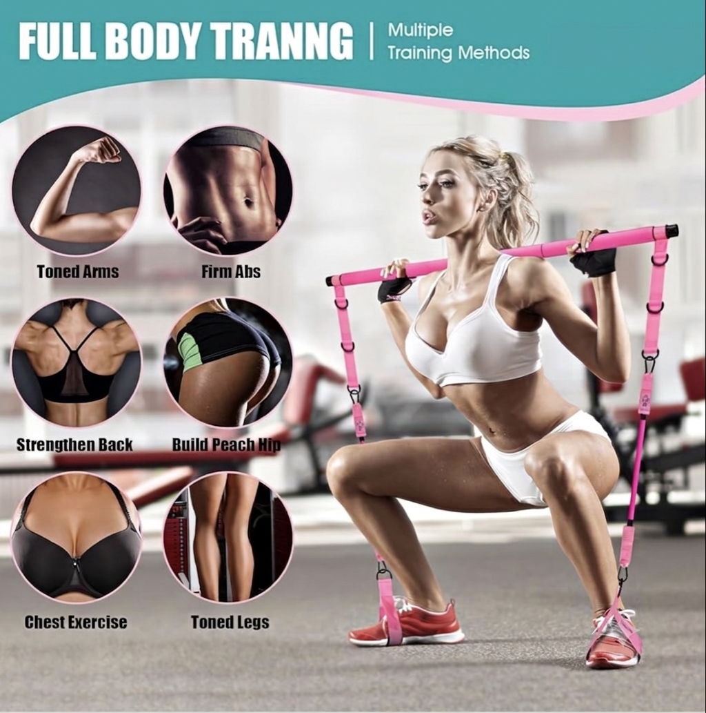 16-in-1 Pilates Bar Kit + Customised Meal & Workout Plan Bundle