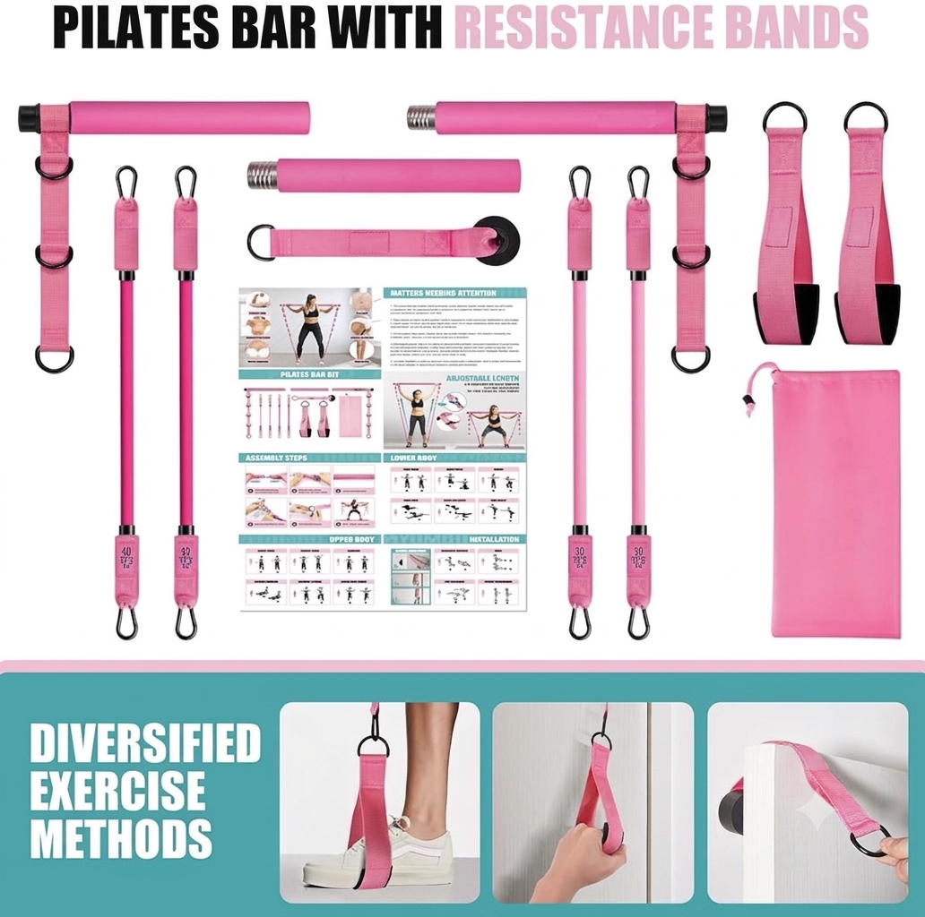 16-in-1 Pilates Bar Kit + Customised Meal & Workout Plan Bundle