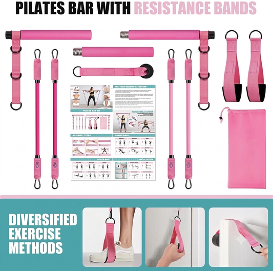 16-in-1 Pilates Bar Kit + Customised Meal & Workout Plan Bundle